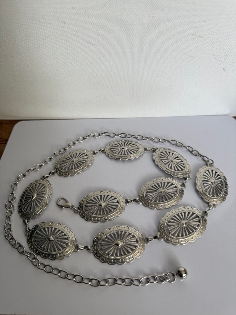 Vintage-Inspired Silver Concho Belt - Picture 2 of 8
